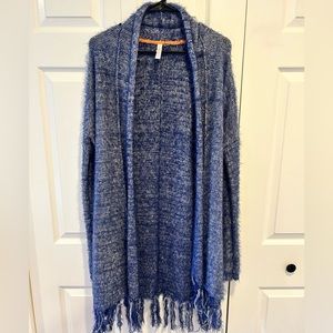 Xhiliration extra long fringe cardigan